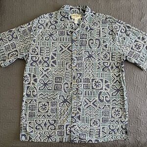 Cooke Street Honolulu Blue Geometric Shirt
